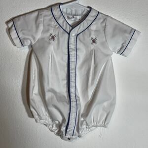 Petit Ami  Embroidered Baseball Baby Jersey Bubble Outfit Suit Newborn